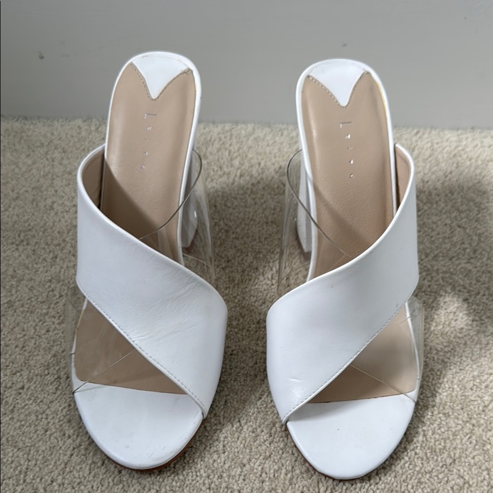 Leith White and Clear Sandals Size 8 1/2